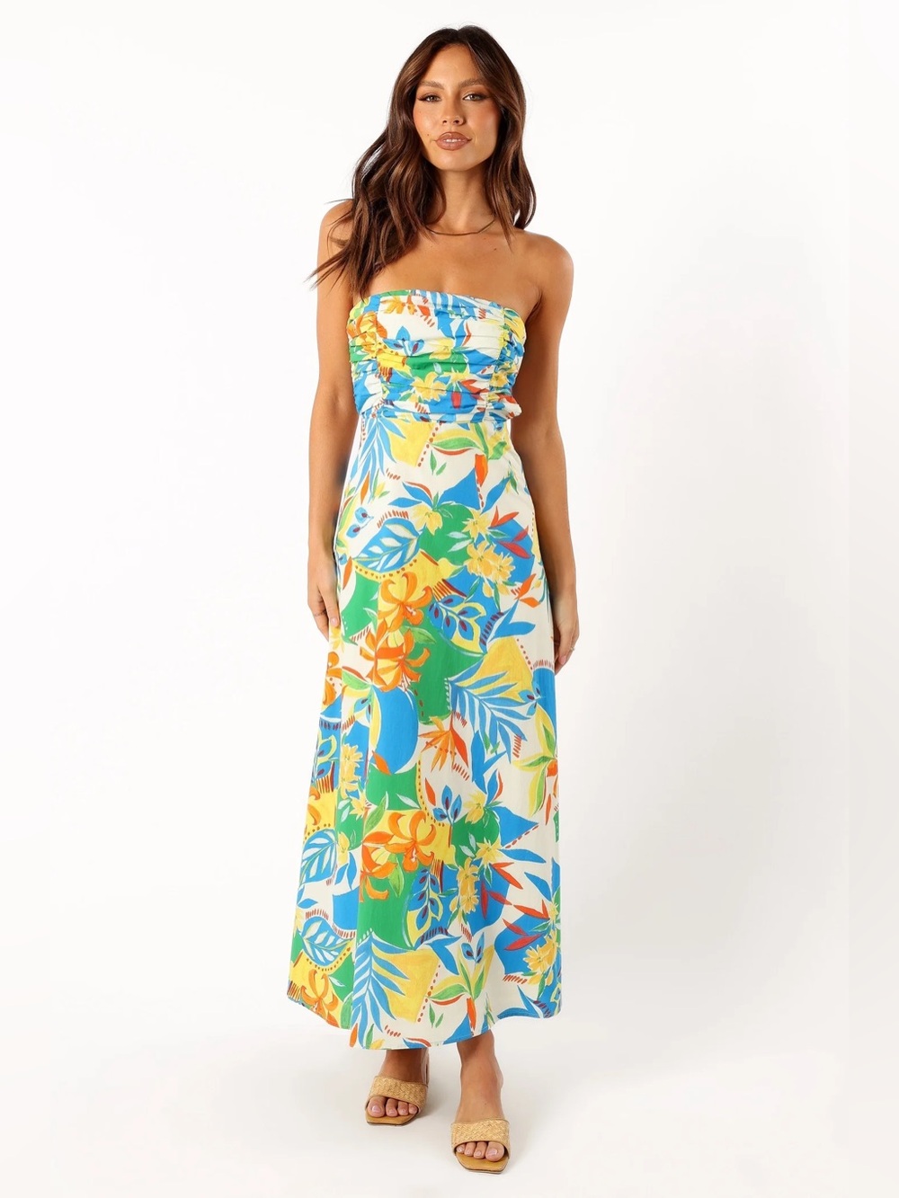 Petal & Pup Floral Strapless Midi Dress in Malta Print